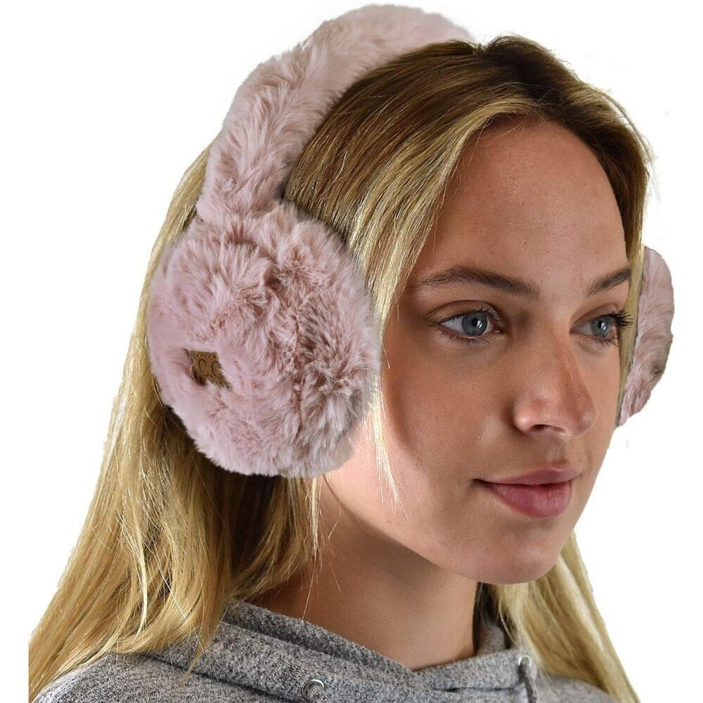 Winter Ear Warmer Earmuffs Furry Rose Adjustable Headband Womens